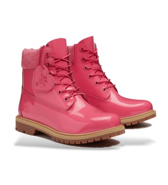 Timberland Botas de couro impermeável de qualidade superior cor-de-rosa