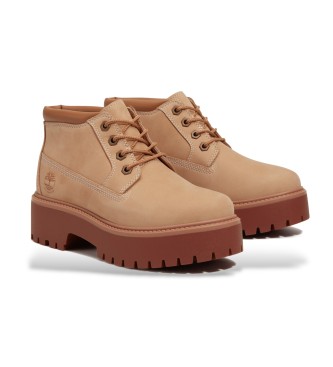 Timberland Stone Street bottes chukka en cuir impermable beige avec plateforme