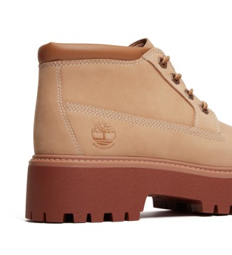 Timberland Stone Street bottes chukka en cuir impermable beige avec plateforme