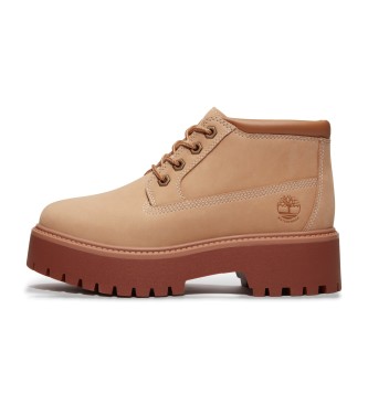 Timberland Stone Street bottes chukka en cuir impermable beige avec plateforme