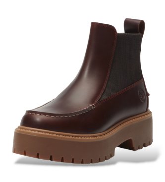 Timberland Botines de Piel Chelsea Stone Street granate