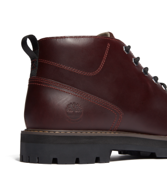 Timberland Stivali Chukka impermeabili in pelle color bordeaux Britton Road
