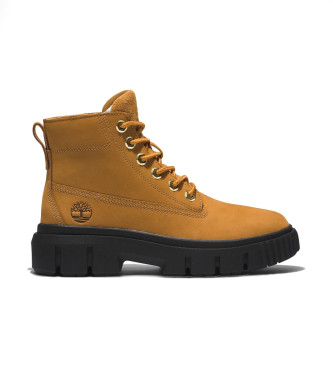 Timberland Brązowe skórzane buty do kostki Greyfield