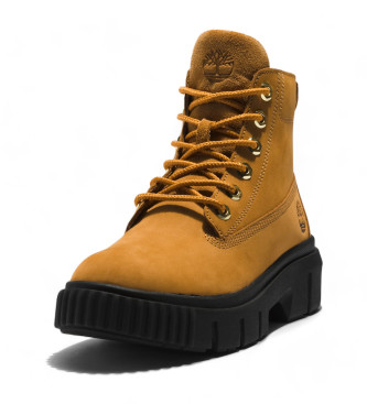 Timberland Brązowe skórzane buty do kostki Greyfield