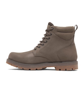 Timberland Stivali impermeabili marroni in pelle a met polpaccio con lacci Britton Road