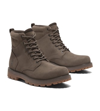 Timberland Stivali impermeabili marroni in pelle a met polpaccio con lacci Britton Road