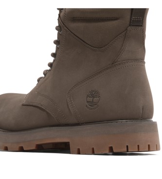 Timberland Stivali impermeabili marroni in pelle a met polpaccio con lacci Britton Road