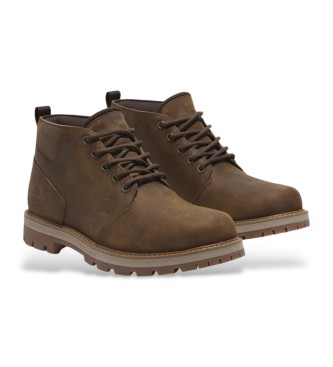 Timberland Britton Road Mid botas chukka em pele castanho