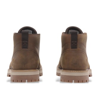 Timberland Britton Road Mid botas chukka em pele castanho