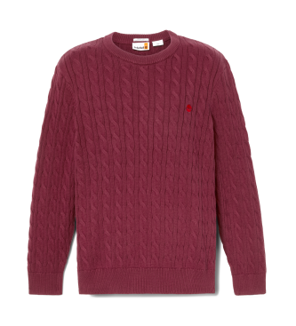 Timberland Williams River bordeauxrode gevlochten gebreide trui