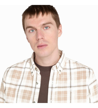 Timberland Camisa de flanela xadrez bege