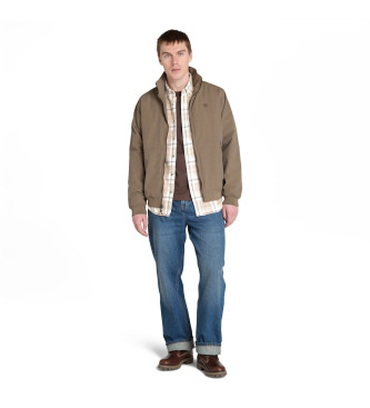 Timberland Camisa de flanela xadrez bege