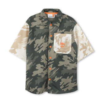 Timberland Camisa verde com botes de presso