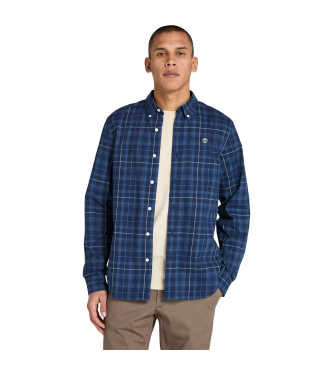 Timberland Chemise  carreaux en popeline stretch bleue