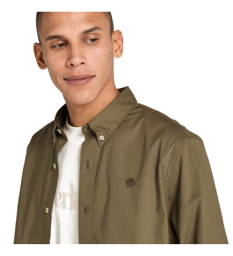 Timberland Brun poplinskjorte med stretch