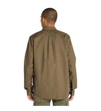 Timberland Brun poplinskjorte med stretch