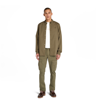 Timberland Brun poplinskjorte med stretch