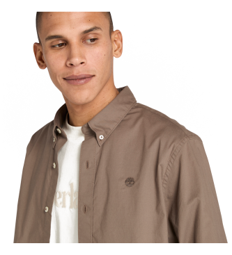 Timberland Chemise  manches longues en popeline extensible marron