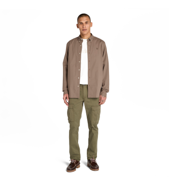 Timberland Chemise  manches longues en popeline extensible marron
