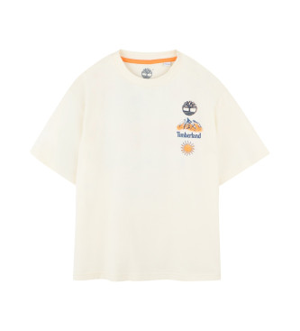 Timberland Off-white T-Shirt mit kurzen rmeln