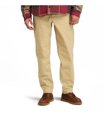 Timberland Claremont beige geborstelde keperstof chino broek