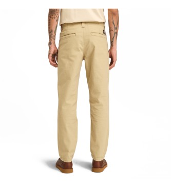 Timberland Claremont beige geborstelde keperstof chino broek