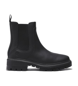 Timberland Botines de piel de media caa Chelsea Cortina Valley negro