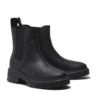 Timberland Botines de piel de media caa Chelsea Cortina Valley negro