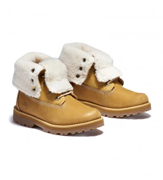 Timberland Stivali Roll Top Courma Kid in shearling gialli / OrthoLite