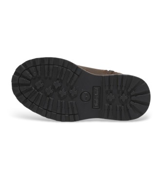 Timberland Brązowe skórzane buty za kostkę Courma Kid Mid