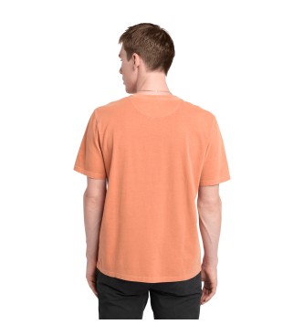 Timberland Dunstan River orange textilfrgad lngrmad t-shirt