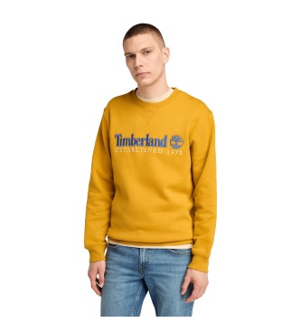 Timberland Sweatshirt mit gebrstetem Rcken und gesticktem Logo, gegrndet 1973 in gelb