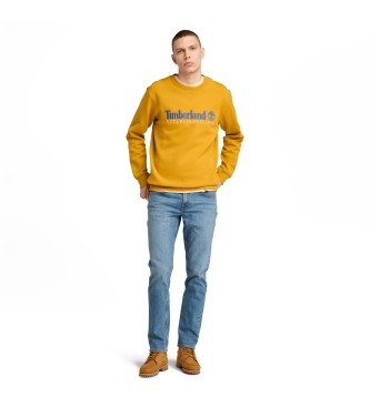 Timberland Sweatshirt mit gebrstetem Rcken und gesticktem Logo, gegrndet 1973 in gelb