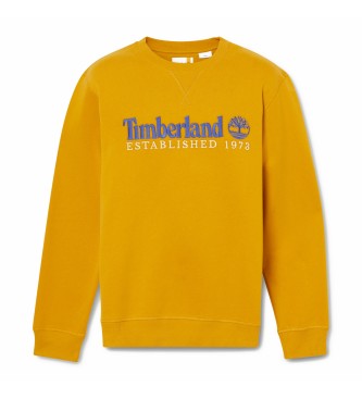 Timberland Sweatshirt mit gebrstetem Rcken und gesticktem Logo, gegrndet 1973 in gelb