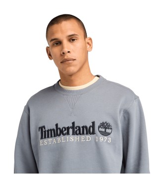 Timberland Sweatshirt mit gebrstetem Rcken und gesticktem Logo, gegrndet 1973 grau