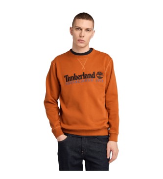 Timberland Sweatshirt mit gebrstetem Rcken und gesticktem Logo, gegrndet 1973 in orange