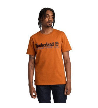 Timberland Gegrndet 1973 orangefarbenes T-Shirt mit Stickerei