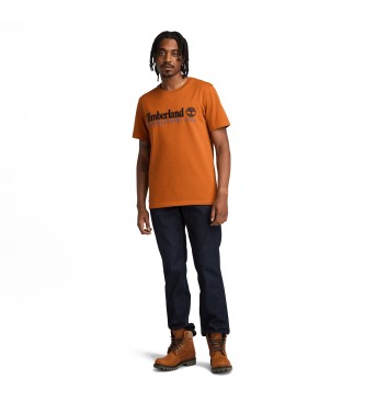 Timberland Gegrndet 1973 orangefarbenes T-Shirt mit Stickerei