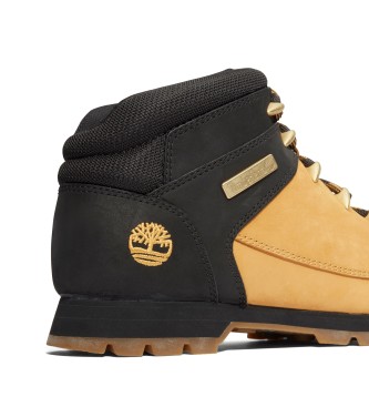 Timberland Stivali gialli in pelle a met polpaccio con lacci Euro Sprint