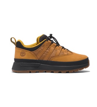 Timberland Euro Trekker geel lederen lage toptrainers met elastische vetersluiting