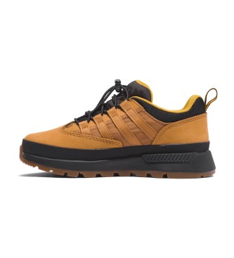 Timberland Euro Trekker geel lederen lage toptrainers met elastische vetersluiting