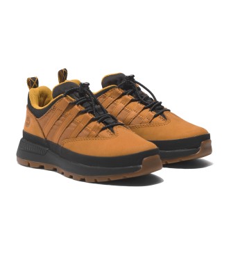 Timberland Euro Trekker geel lederen lage toptrainers met elastische vetersluiting