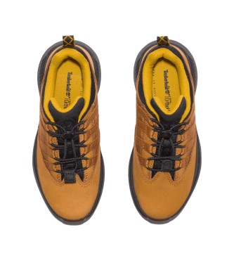 Timberland Euro Trekker geel lederen lage toptrainers met elastische vetersluiting