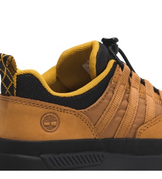 Timberland Euro Trekker geel lederen lage toptrainers met elastische vetersluiting