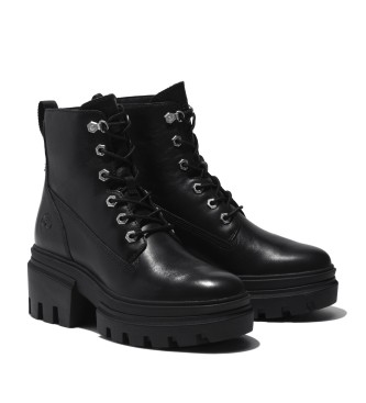 Timberland Botas de piel de media caa con cordones Everleigh negro