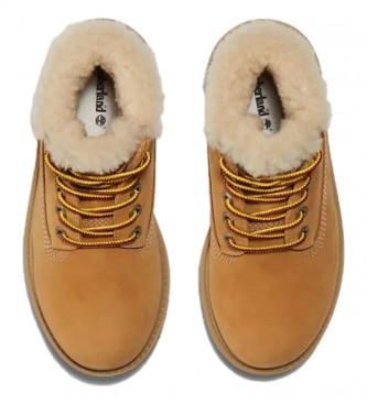 Timberland Leather Boots 6 In Premium WP Shearling Lined camel