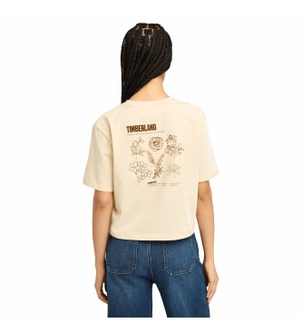 Timberland Kurzarm-T-Shirt mit beigefarbenem Grafikdruck