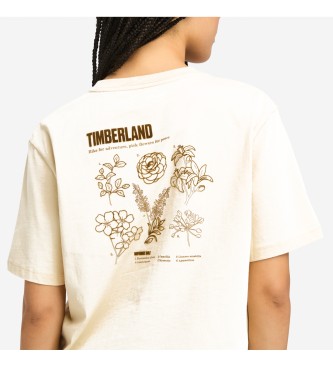 Timberland Kurzarm-T-Shirt mit beigefarbenem Grafikdruck