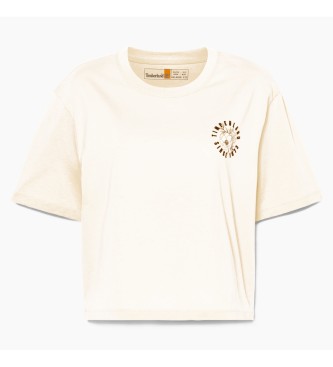 Timberland Kurzarm-T-Shirt mit beigefarbenem Grafikdruck