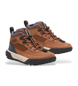 Timberland Usnjeni pohodniški čevlji Greenstride Motion 6 Mid brown